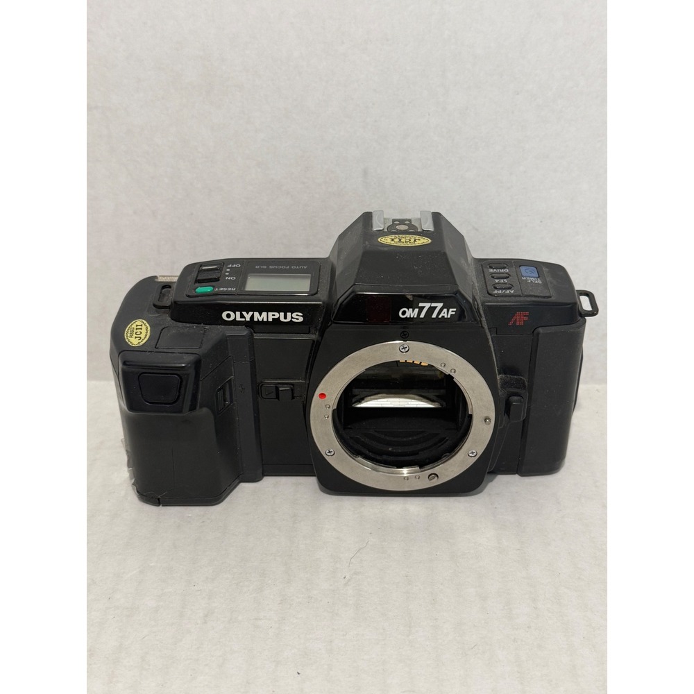Vintage Olympus OM77AF SLR Film Camera Body Black Good Condition 2067999